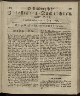 XXIV.Stück. Sonnabends: den 17. Jun. 1797.
