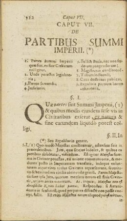 Caput VII. De Partibus Summi Imperii.