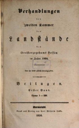 Verhandlungen der Zweiten Kammer der Landstände des Großherzogthums Hessen. Protokolle. 1834,4,[a]