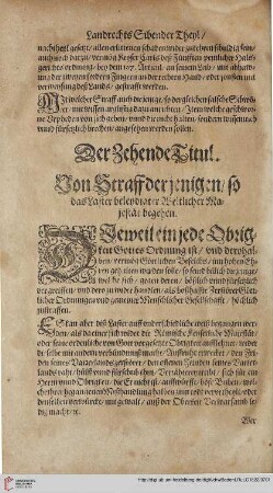 Titul 10. Von Straff derjenigen/so das Laster beleydigter Weltlicher Majestät begehen