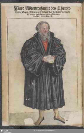 Ware Abcontrafactur des Ehrwirdigen Herrn Johannis Försteri, der heiligen Schrifft D. und der Hebraischen sprach zu Wittenberg Professor, Seines Alters LX.
