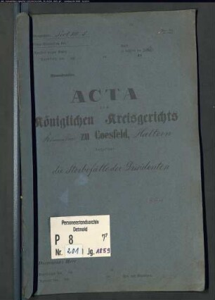 Protokollakten der Kreisgerichtskommssion Haltern (Dissidenten T 1859)