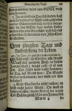 Vom jüngsten Tage und Auferstehung der Todten.