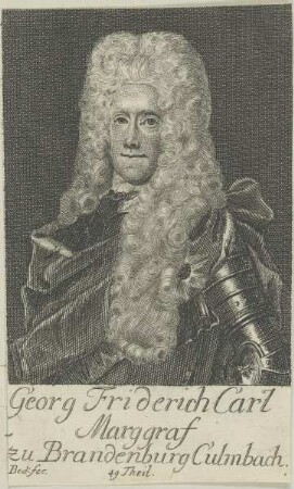 Bildnis des Georg Friderich Carl zu Brandenburg Culmbach