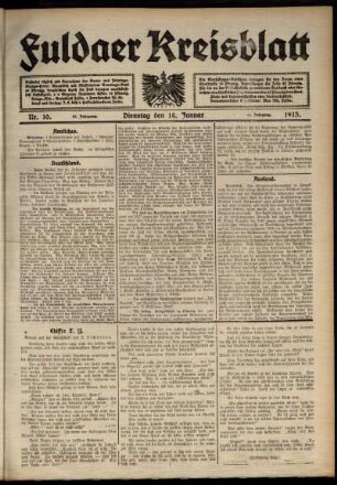 Ausgabe vom Dienstag, den 14. Januar 1913.