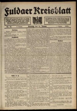 Ausgabe vom Dienstag, den 14. Januar 1913.