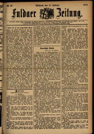 Ausgabe vom Mittwoch, den 15. Februar 1888.