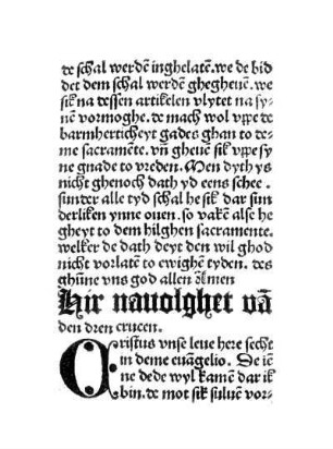 Hir navolghet va[n] den dren crucen