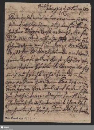 Eigenh. Brief - Mscr.Dresd.Aut.2562
