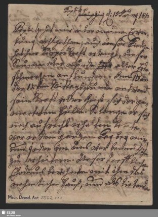 Eigenh. Brief - Mscr.Dresd.Aut.2562