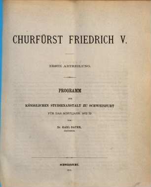 Churfürst Friedrich V.