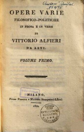 Opere, 6.. Opere varie filosofico-politiche in prosa e in versi