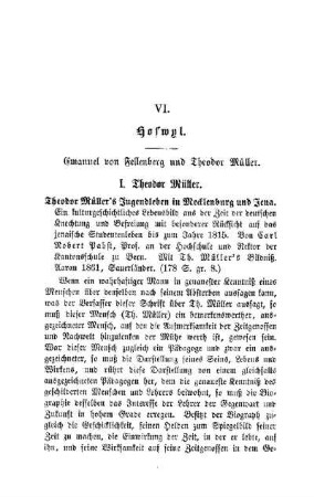 Hofwyl. Emanuel von Fellenberg und Theodor Müller