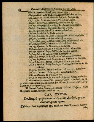 Cap. XXXVII. De Seriptis quibusdam ineditis tam Sachsii, quam aliorum, penes Ipsum.