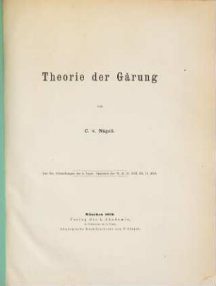 Theorie der Gärung