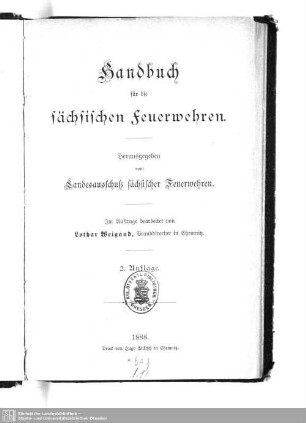 Handbuch für die sächsischen Feuerwehren