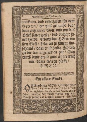 Ein offene Beicht.