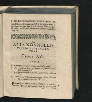 De Aliis Nonnullis Verborum Qualitatibus. Caput XVI.