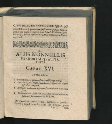 De Aliis Nonnullis Verborum Qualitatibus. Caput XVI.