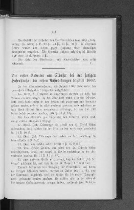 Die ersten Arbeiten am Elbufer bei der jetzigen Hafenstraße; die ersten Ansiedelungen daselbst 1602.
