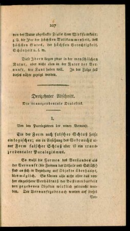 Dreizehnter Abschnitt. Die transzendentale Dialektik