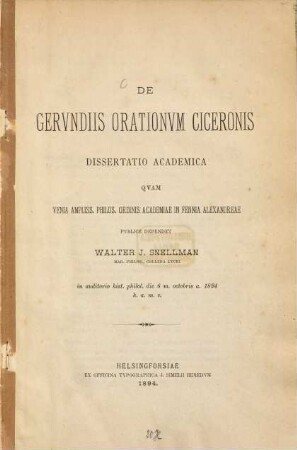 De gerundiis orationum Ciceronis