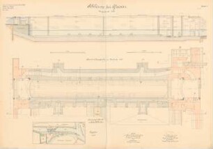 Dortmund-Ems-Kanal. Schleuse, Gleesen: Lageplan 1:2500, Aufsichten, Schnitte 1:100