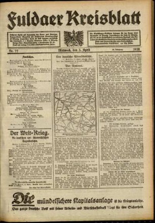 Ausgabe vom Mittwoch, den 03. April 1918.