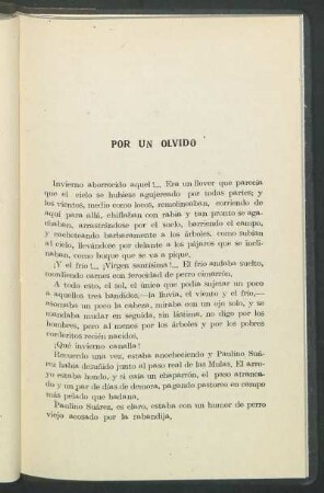 Por un olvido