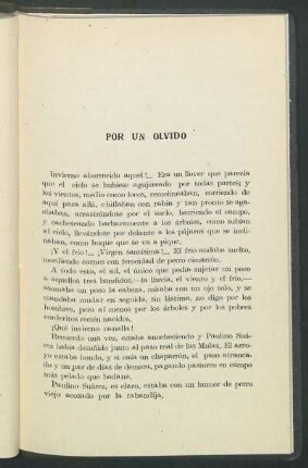 Por un olvido