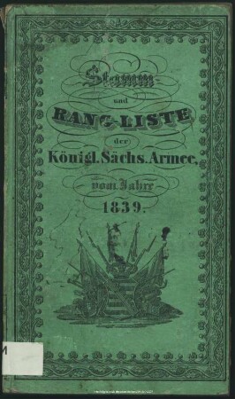 1839: Stamm- und Rang-Liste der Königl.-Sächsischen Armee
