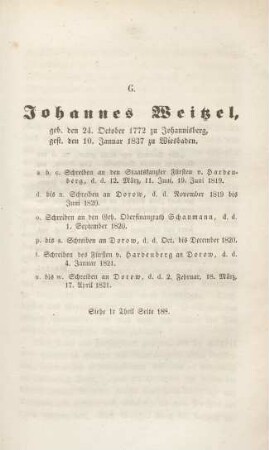 G. Johannes Weitzel ...