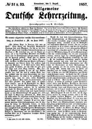 Die neunte allgemeine deutsche Lehrerversammlung zu Frankfurt a. M. im Juni 1857