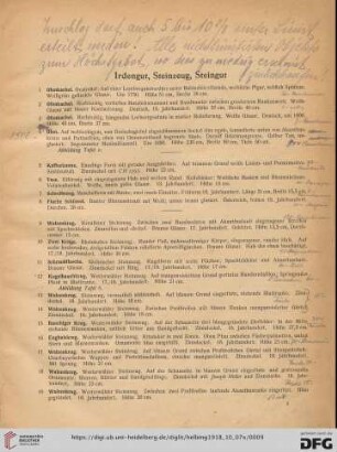 Irdengut, Steinzeug, Steingut (Nr. 1-47)