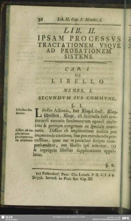 Lib. II. Ipsam Processus Tractationem Usque Ad Probationem Sistens