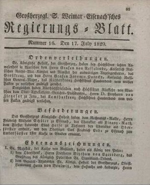 Nr. 16 : 17. July 1829