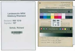 Entnazifizierung Richard Scholz , geb. 23.04.1910 (Bauingenieur)