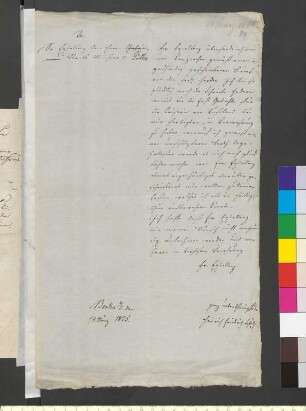 Brief von Schütz, Johann Heinrich Friedrich an Goethe, Johann Wolfgang von