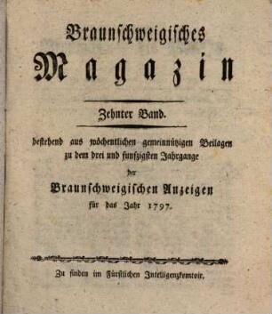 Braunschweigisches Magazin. 10. 1797