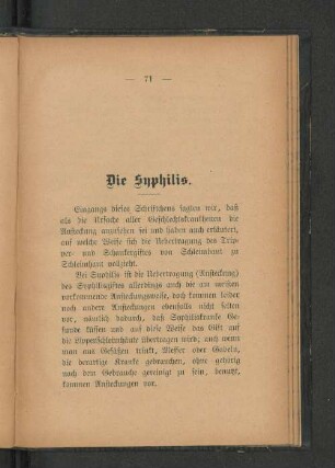 Die Syphilis.