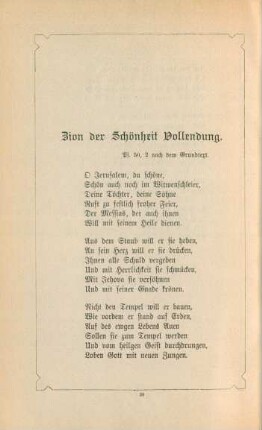 Zion der Schönheit Vollendung