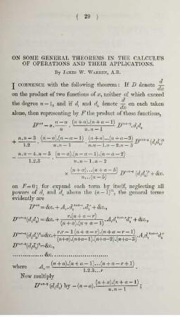 On some general theorems in the calculus of operations and their applications.