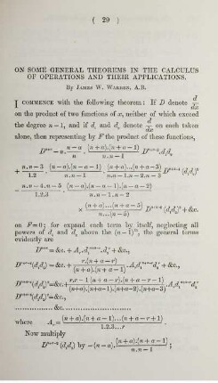 On some general theorems in the calculus of operations and their applications.