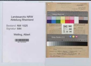 Entnazifizierung Albert Welling , geb. 15.01.1884 (Gastwirt)