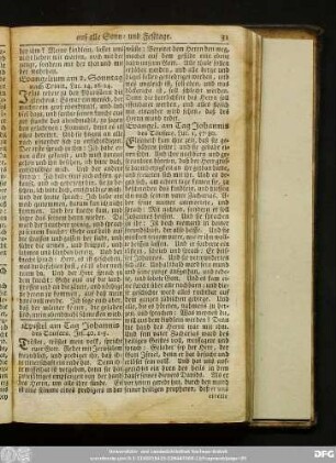 Epistel am Tag Johannis des Täufers. Jes. 40, 1-5.