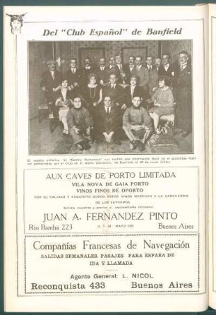 [Retrato de grupo] Del "Club Español" de Banfield : [Foto: Vázquez]