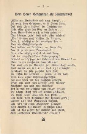 Dem Herrn Geheimrat als Jenseitstrost