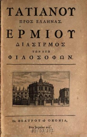 Tatiani Oratio ad Graecos