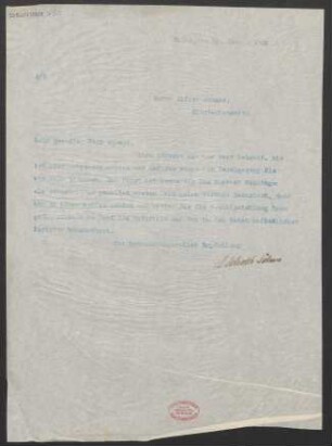 Brief an Alfons Abbass : 31.01.1913