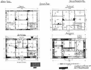 Gebrazhofen: Empfangsgebäude Verwaltungsgebäude Grundrisse UG,EG,1.OG,DG
